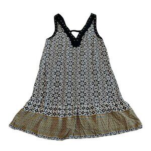 Hazel Anthrpologie Sleeveless Shift Dress Bohemian Print Flowy Size Medium Women